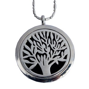 RTD-3780 : Essential Oils Aromatherapy Silver Tree Locket Necklace at HatsForDogs.com