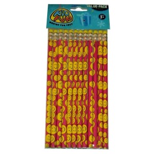 RTD-3806 : Neon Smiley Face Pencils 12-Pack at HatsForDogs.com