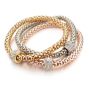 RTD-3857 : 3-Piece Set Gold Silver Charm Fashion Bracelet at HatsForDogs.com
