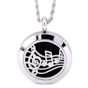 RTD-3862 : Music Lovers Aromatherapy Essential Oils Diffuser Stainless Steel Locket Necklace at HatsForDogs.com