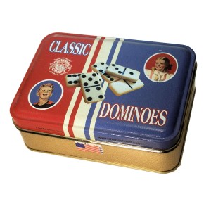 RTD-3875 : Classic Dominoes in Nostalgic Toy Tin at HatsForDogs.com