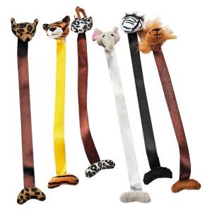 RTD-3914 : Plush Jungle Animal Bookmarks at HatsForDogs.com