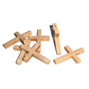RTD-3923 : Large Natural Wood Cross Beads at HatsForDogs.com