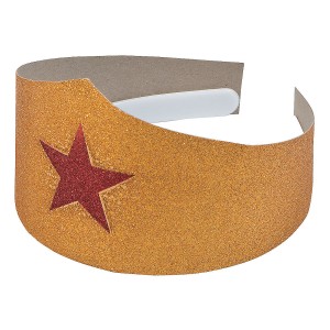 RTD-3982 : Golden Superhero Tiara with Red Star at HatsForDogs.com