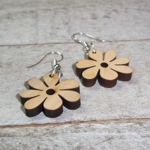 RTD-4038 : Wooden Flower Bead Dangle Earrings Set at HatsForDogs.com