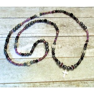 RTD-4043 : Cross Hematite Star/Moon Bead Stretch Necklace / Multiwrap Bracelet at HatsForDogs.com