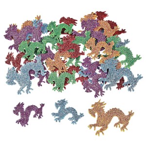 RTD-4079 : Dragon Foam Shapes Glittery Stickers 100-Pack at HatsForDogs.com