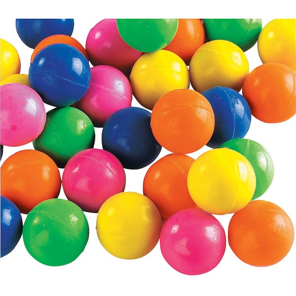 20-pack of Mini Rubber Neon Bouncy Balls