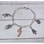 Candy Cane, Santa, North Pole Charms Christmas Bracelet