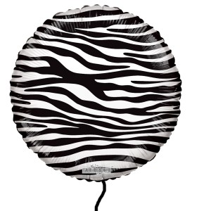 RTD-4154 : Zebra Black and White Striped 18 inch Mylar Helium Balloon at HatsForDogs.com