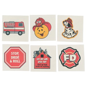 RTD-4287 : Fire Safety Temporary Tattoos 36-pack at HatsForDogs.com