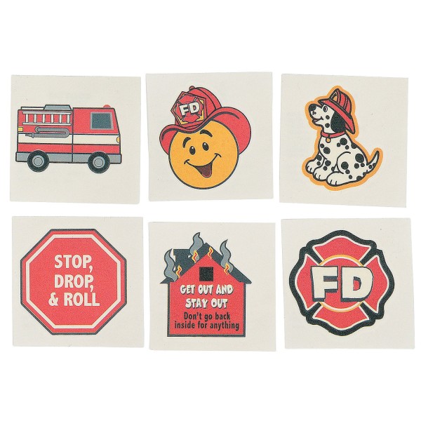 Fire Safety Temporary Tattoos 36-pack Fire Safety Temporary Tattoos 36-pack