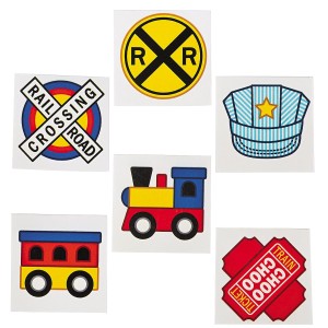 RTD-4368 : Train Party Temporary Tattoos 36-Pack at HatsForDogs.com