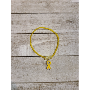 TYD-1188 : Autism Yellow Tiny Seed Bead Puzzle Awareness Ribbon Bracelet at HatsForDogs.com