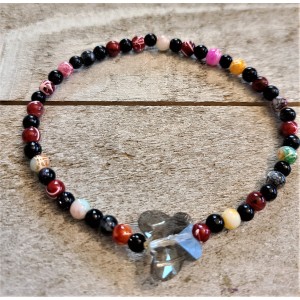 TYD-1219 : Glass Tiny Beaded Bracelet with Butterfly at HatsForDogs.com