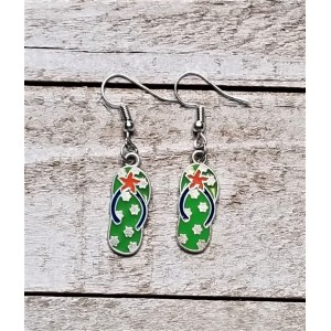 TYD-1223 : Dangle Earrings with Flip Flop Charms at HatsForDogs.com