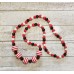 TYD-1131 : Handmade 28 Inch Red, White, Black Beaded Stretch Necklace at HatsForDogs.com