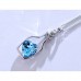 RTD-3675 : Bottle Framed Blue Crystal Heart Pendant Necklace at HatsForDogs.com