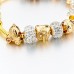 RTD-3846 : I Love You Royal Golden Charm Bracelet with Crystal Beads at HatsForDogs.com