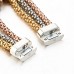 RTD-3854 : Multilayer Gold Silver Copper 3 Cross Christian Fashion Bracelet at HatsForDogs.com