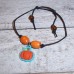 RTD-4050 : Childs Fall Pumpkin Charm Wooden Barrel Bead Bracelet at HatsForDogs.com