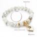 RTD-3855 : White Marble Bead with Heart Charm Bracelet at HatsForDogs.com