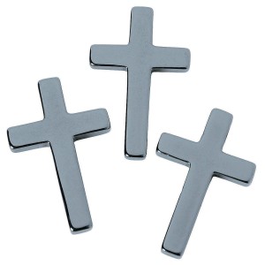 RTD-3688 : Hematite Stone Cross Pendant Charms at HatsForDogs.com