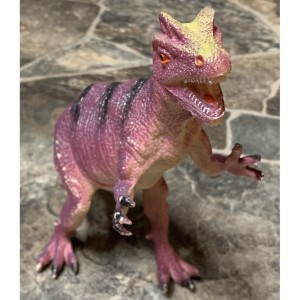 AJD-1095 : Squeaky Rubber Toy Purple And Green Dinosaur at HatsForDogs.com