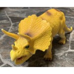 Squeaky Rubber Dinosaur Toy Yellow Triceratops