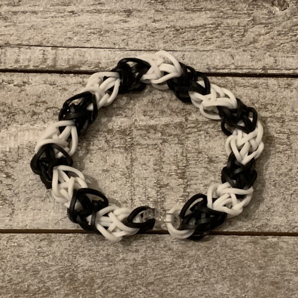 Monochrome Rainbow Loom Diamond Bracelet