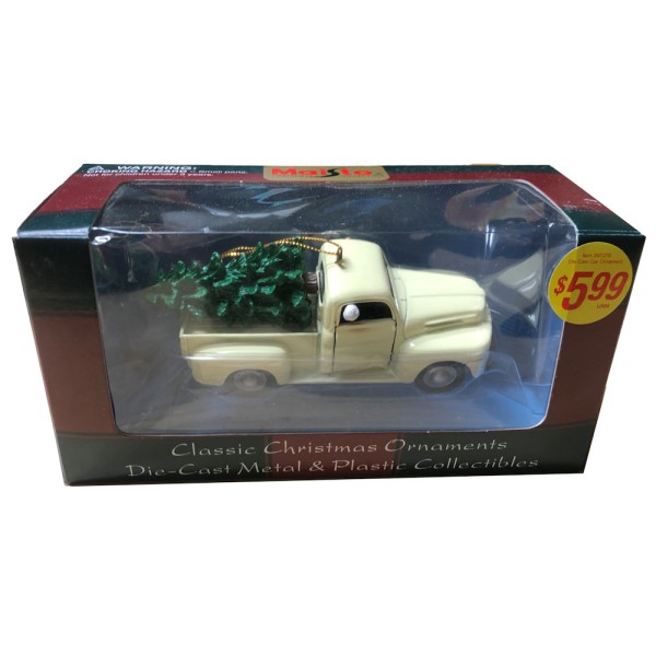 Die-cast Metal 1948 Ford F-1 Pickup Truck with Christmas Tree Vintage Ornament Die-cast Metal 1948 Ford F-1 Pickup Truck with Christmas Tree Vintage Ornament